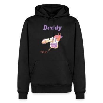 Daddy and Me - Sweat à capuche Premium bio Homme - noir - Devant - Nico (187cm)