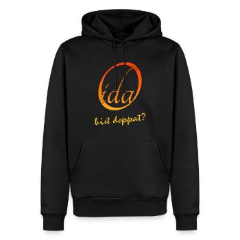 Oida bist deppat? - Männer Premium Bio Hoodie - Schwarz - Vorne - Nico (187cm)