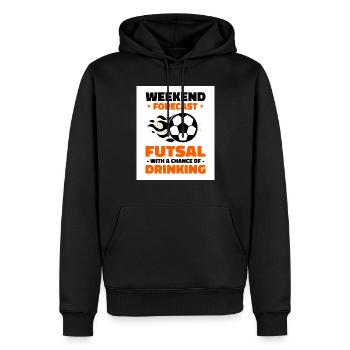 Weekend Forecast Futsal With A Chance Of Drinking - Männer Premium Bio Hoodie - Schwarz - Vorne - Nico (187cm)