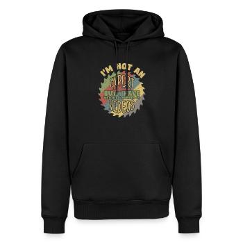 Not An Expert But I Have Watched Videos - Men’s Premium Organic Hoodie - black - Front - Nico (187cm)