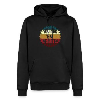 You Hug Em We Cut Em - Men’s Premium Organic Hoodie - black - Front - Nico (187cm)