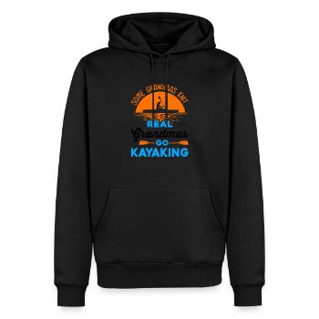 Some Grandmas Knit Real Grandmas Go Kayaking Rower - Männer Premium Bio Hoodie - Schwarz - Vorne - Nico (187cm)