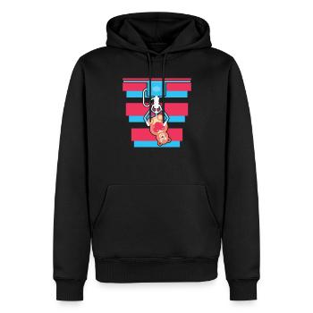 Cute Claw Machine Teddy Bear - Men’s Premium Organic Hoodie - black - Front - Nico (187cm)