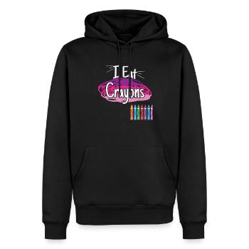 I Eat Crayons - Men’s Premium Organic Hoodie - black - Front - Nico (187cm)