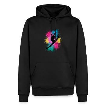 Retro Graphic Gymnast Gymnastics Acrobat Acrobatic - Männer Premium Bio Hoodie - Schwarz - Vorne - Nico (187cm)