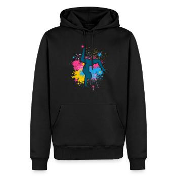 Retro Graphic Gymnast Gymnastics Acrobat Acrobatic - Männer Premium Bio Hoodie - Schwarz - Vorne - Nico (187cm)