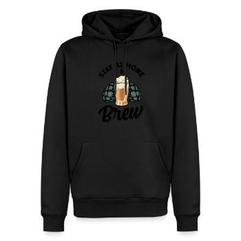 Stay At Home And Brew Homebrewing Brewery Brew Bee - Männer Premium Bio Hoodie - Schwarz - Vorne - Nico (187cm)