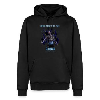 NEVER ARGUE WITH YOUR SATNAV - ZOMBIELAND - Men’s Premium Organic Hoodie - black - Front - Nico (187cm)