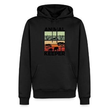 Retro Graphic Animal Keeper Zoo Keeper Animal Love - Männer Premium Bio Hoodie - Schwarz - Vorne - Nico (187cm)