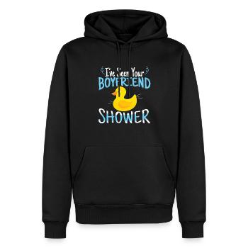 Ive Seen Your Boyfriend Shower - Men’s Premium Organic Hoodie - black - Front - Nico (187cm)
