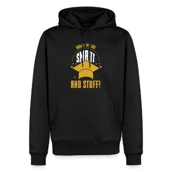 Now Im Like Smart And Stuff - Men’s Premium Organic Hoodie - black - Front - Nico (187cm)