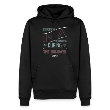 Mignons dictons drôles de vacances de Noël - Sweat à capuche Premium bio Homme - noir - Devant - Nico (187cm)