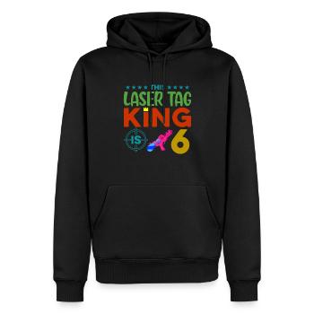 This Laser King Is 6 Lasertag Player Lasergame Pha - Männer Premium Bio Hoodie - Schwarz - Vorne - Nico (187cm)