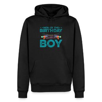 Mom Of The Birthday Boy Lasertag Player Lasergame - Männer Premium Bio Hoodie - Schwarz - Vorne - Nico (187cm)