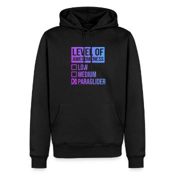 Level Of Awesomeness Low Medium Paraglider Paragli - Männer Premium Bio Hoodie - Schwarz - Vorne - Nico (187cm)