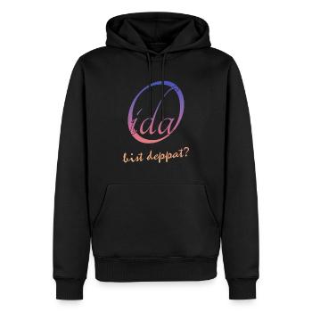 Oida bist deppat? - Männer Premium Bio Hoodie - Schwarz - Vorne - Nico (187cm)