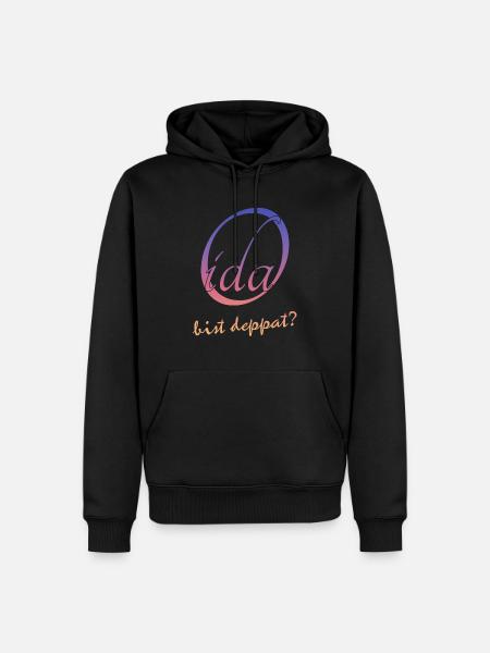 Oida bist deppat? - Männer Premium Bio Hoodie - Schwarz