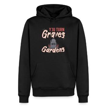 You Gurn Graves Into Gardens - Men’s Premium Organic Hoodie - black - Front - Nico (187cm)