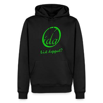 OIda bist deppat - Männer Premium Bio Hoodie - Schwarz - Vorne - Nico (187cm)