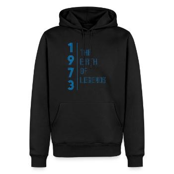 THE BIRTH OF LEGENDS 1973 - Men’s Premium Organic Hoodie - black - Front - Nico (187cm)