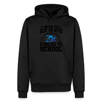 Born To Ice Skate Forced To School Ice Skating Fig - Männer Premium Bio Hoodie - Schwarz - Vorne - Nico (187cm)