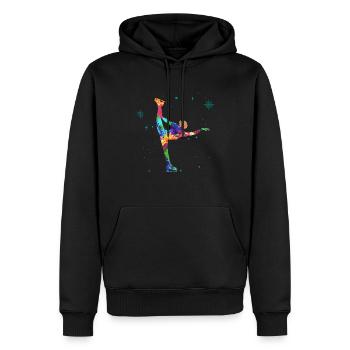 Retro Graphic Ice Skating Figure Skater Ice Skater - Männer Premium Bio Hoodie - Schwarz - Vorne - Nico (187cm)