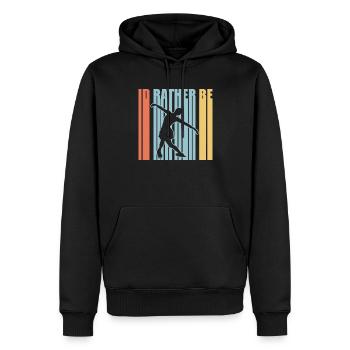 Retro Graphic Ice Skating Figure Skater Ice Skater - Männer Premium Bio Hoodie - Schwarz - Vorne - Nico (187cm)