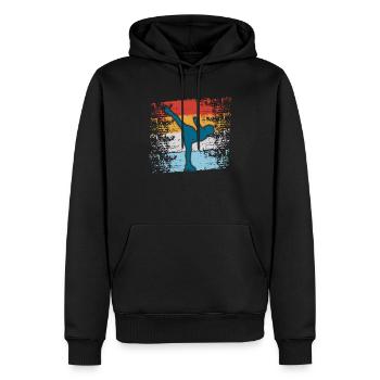 Retro Graphic Ice Skating Figure Skater Ice Skater - Männer Premium Bio Hoodie - Schwarz - Vorne - Nico (187cm)