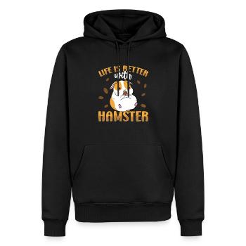 Life Is Better With A Hamster Animal Lover Hamster - Männer Premium Bio Hoodie - Schwarz - Vorne - Nico (187cm)