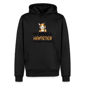 I'm Really A Hamster In A Human Costume Hamster Lo - Männer Premium Bio Hoodie - Schwarz - Vorne - Nico (187cm)