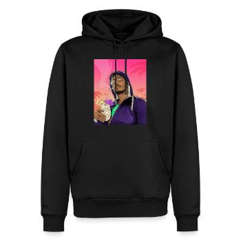 Guy sur la plage - Sweat à capuche Premium bio Homme - noir - Devant - Nico (187cm)