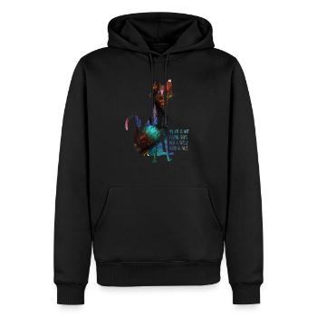 Mon chat est une bonne actrice - Sweat à capuche Premium bio Homme - noir - Devant - Nico (187cm)