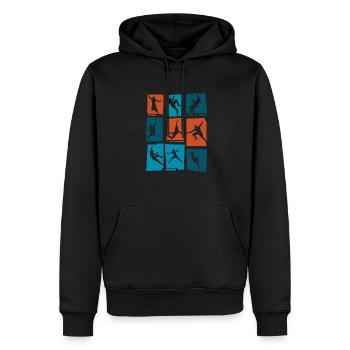 Retro Graphic Climbing Bouldering Rock Climber Mou - Männer Premium Bio Hoodie - Schwarz - Vorne - Nico (187cm)