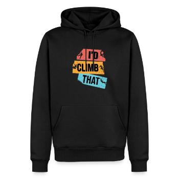 I'd Climb That Rock Climbing Bouldering Climber Ro - Männer Premium Bio Hoodie - Schwarz - Vorne - Nico (187cm)