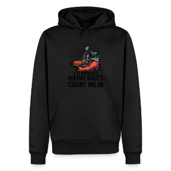 If It Involves Hiking Boots Count Me In Hiking Tre - Männer Premium Bio Hoodie - Schwarz - Vorne - Nico (187cm)