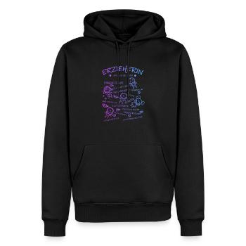 Erzieherin Und So Viel Mehr Kindergarten Vorschule - Männer Premium Bio Hoodie - Schwarz - Vorne - Nico (187cm)