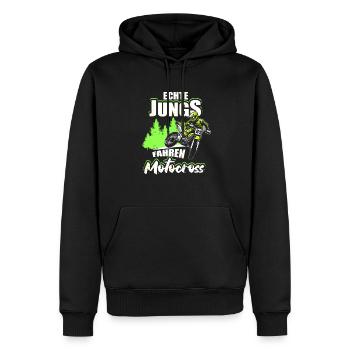 Echte Jungs Fahren Motocross Motorradfahrer Enduro - Männer Premium Bio Hoodie - Schwarz - Vorne - Nico (187cm)