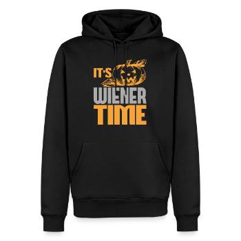 ES IST WIENER ZEIT LUSTIG - Männer Premium Bio Hoodie - Schwarz - Vorne - Nico (187cm)