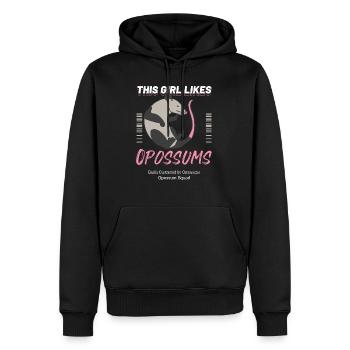 Une fille aime les opossum, les rongeurs, les - Sweat à capuche Premium bio Homme - noir - Devant - Nico (187cm)