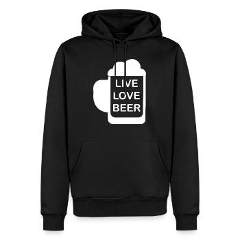 Bière Vin Whisky Schnaps Alcool - Sweat à capuche Premium bio Homme - noir - Devant - Nico (187cm)