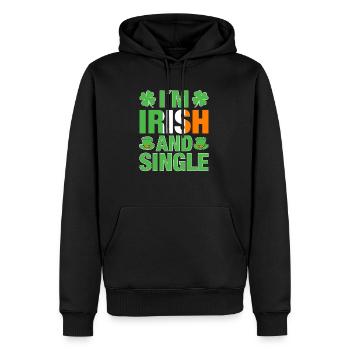 Design irlandais Dicton irlandais et drôle de single - Sweat à capuche Premium bio Homme - noir - Devant - Nico (187cm)