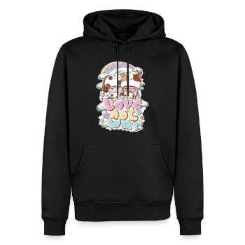 Katze und Hund Liebe statt Krieg - Männer Premium Bio Hoodie - Schwarz - Vorne - Nico (187cm)