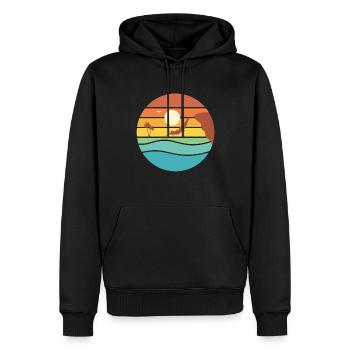Retro Graphic Cliff Diver Cliff Diving Tombstoning - Men’s Premium Organic Hoodie - black - Front - Nico (187cm)
