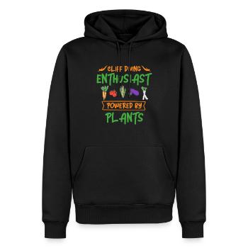 Cliff Diving Enthusiast Powered By Plants Cliff Di - Men’s Premium Organic Hoodie - black - Front - Nico (187cm)