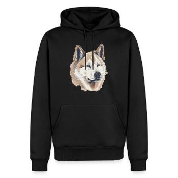 Akita - Sweat à capuche Premium bio Homme - noir - Devant - Nico (187cm)