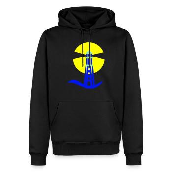 phare - Sweat à capuche Premium bio Homme - noir - Devant - Nico (187cm)