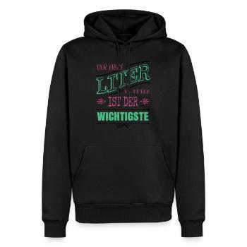 bürohumor lustig kaffeeliebhaber baristia müde - Männer Premium Bio Hoodie - Schwarz - Vorne - Nico (187cm)