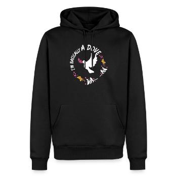 Im Basically A Dove - Männer Premium Bio Hoodie - Schwarz - Vorne - Nico (187cm)