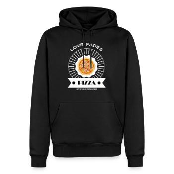 L’amour s’estompe la pizza reste pour toujours - Sweat à capuche Premium bio Homme - noir - Devant - Nico (187cm)