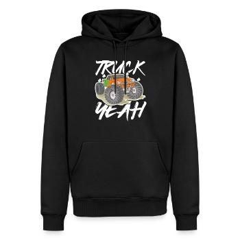 Truck Yeah - Männer Premium Bio Hoodie - Schwarz - Vorne - Nico (187cm)